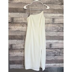 Hello Molly Women's Outta Cash Asymetrical Midi Dress White Size Small US